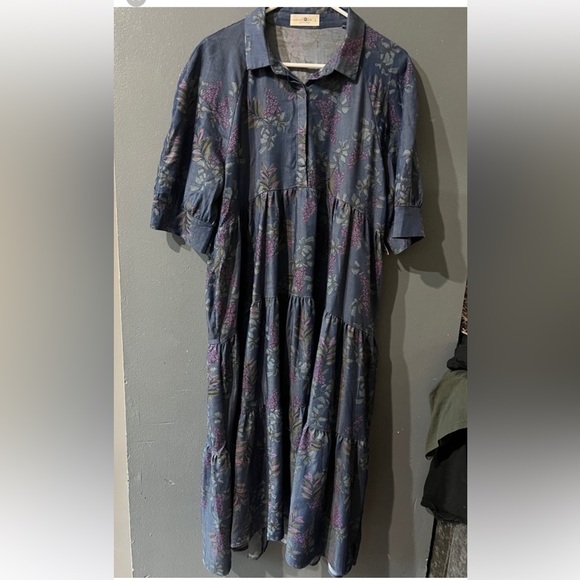 Natural life Rebecca Midi Dress - Purple Wisteria Floral - Picture 3 of 6